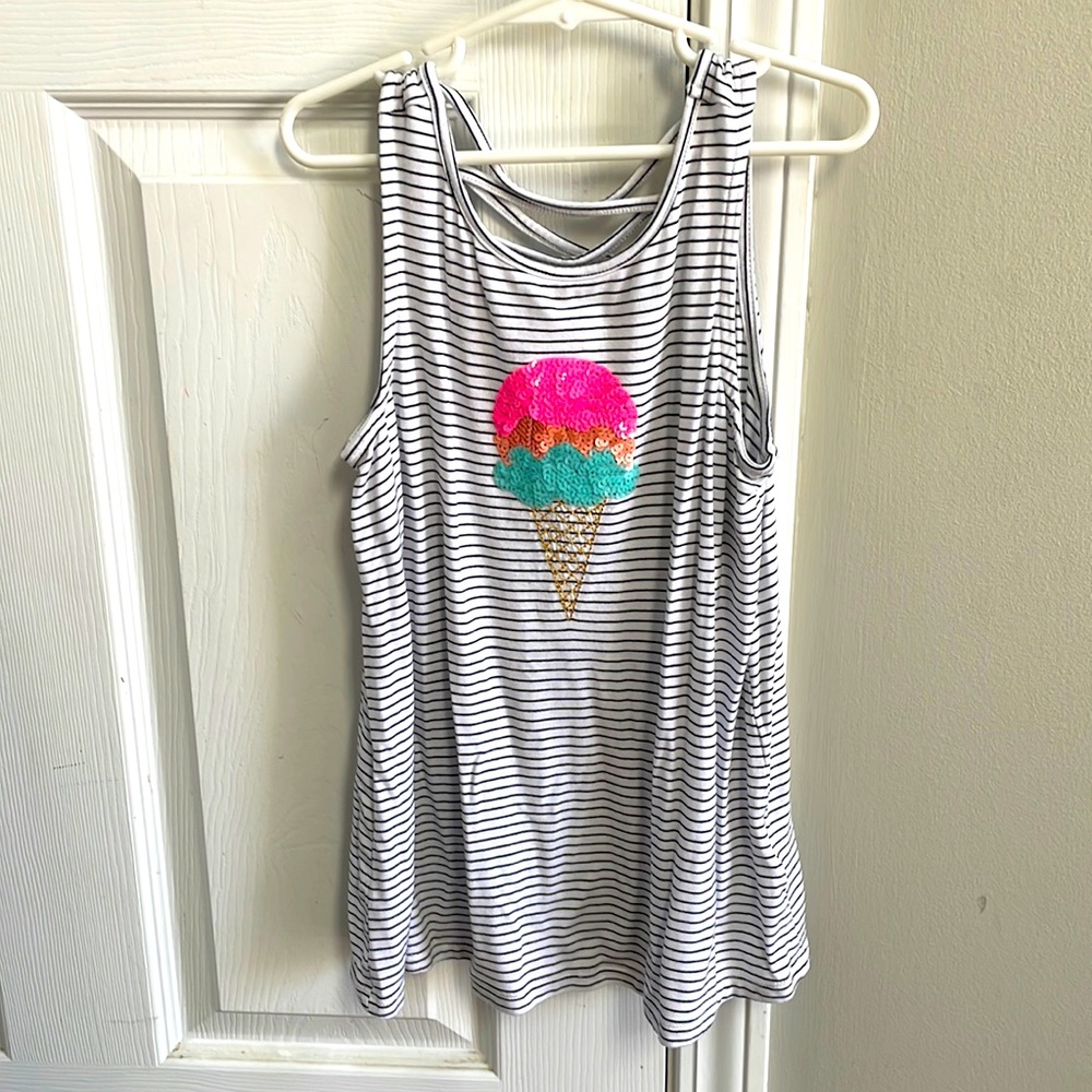 Rumi & Ryder ice cream sequin tank, size medium (8-10).
